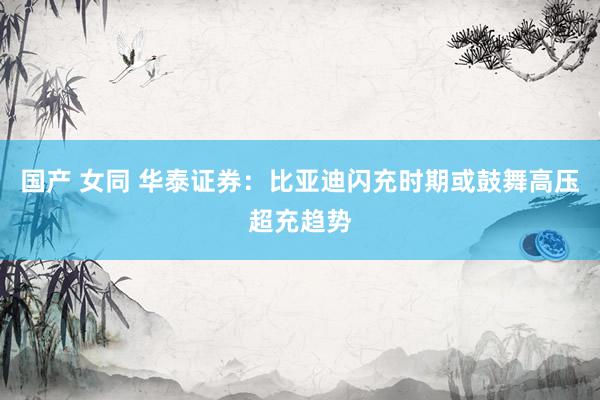 国产 女同 华泰证券：比亚迪闪充时期或鼓舞高压超充趋势