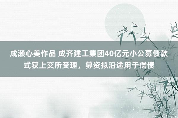 成濑心美作品 成齐建工集团40亿元小公募债款式获上交所受理，募资拟沿途用于偿债